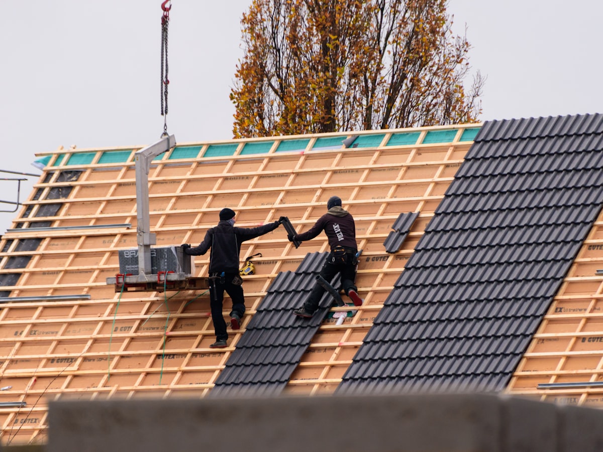 Bordner roofing crew installing a new roof